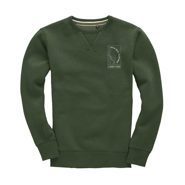 Wild Isle Coastal Crew Sweatshirt - Bottle Green