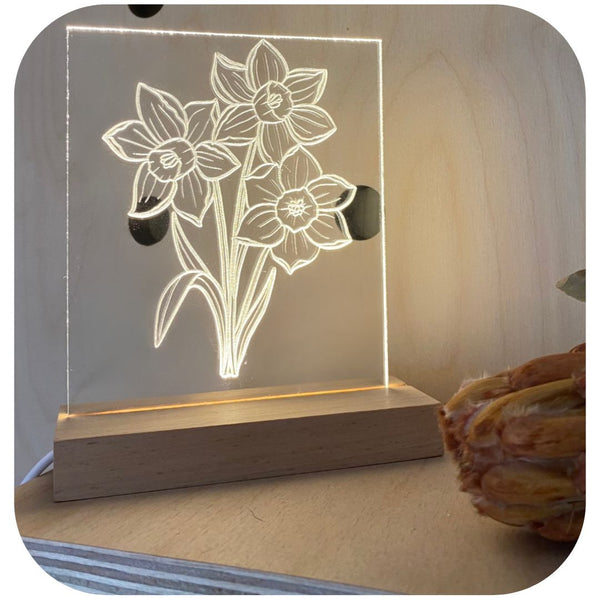 The Daffodils Luminary Art Card with LED Light Set