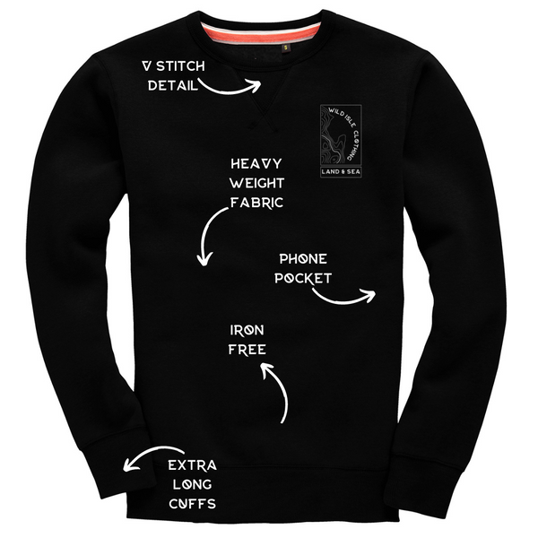 Wild Isle Coastal Crew Sweatshirt - Dusty Black