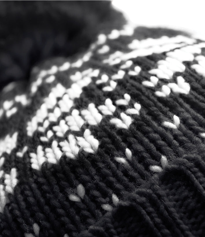 Fair Isle Knit Bobble Hats