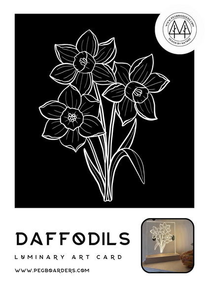 The Daffodils Luminary Art Card with LED Light Set