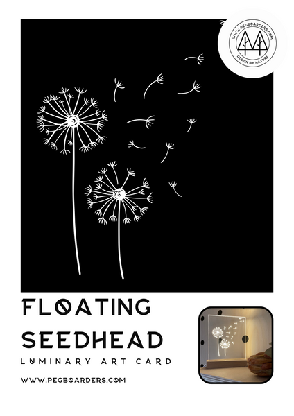 The Floating Seed Head Luminary Art Card with LED Light Set