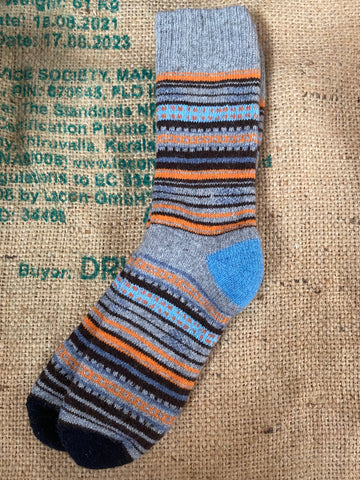 Merino Mix Nordic Style Socks - Sky Blue Women’s 6-9