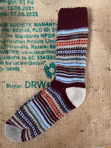 Merino Mix Nordic Style Socks - Wild Berry Women’s 6-9