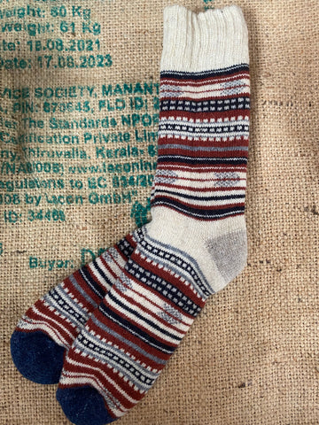 Merino Mix Nordic Style Socks -Stone Women’s 6-9