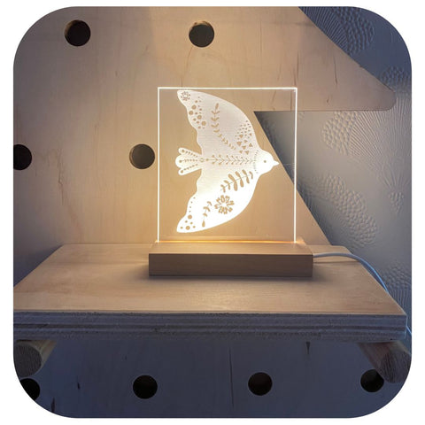 The Bird Luminary Art Card with LED Light Set