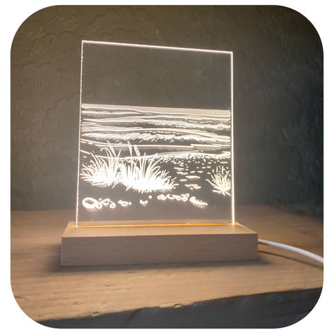 Beach Days Luminary Art Card with LED Light Set