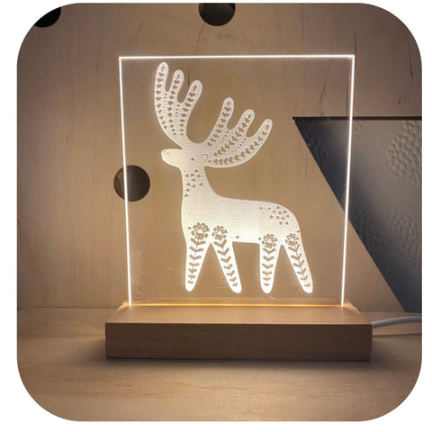 The Stag Luminary Art Card with LED Light Set