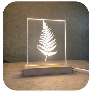 Fern Leaf Luminary Art Card with LED Light Set