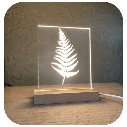 Fern Leaf Luminary Art Card with LED Light Set