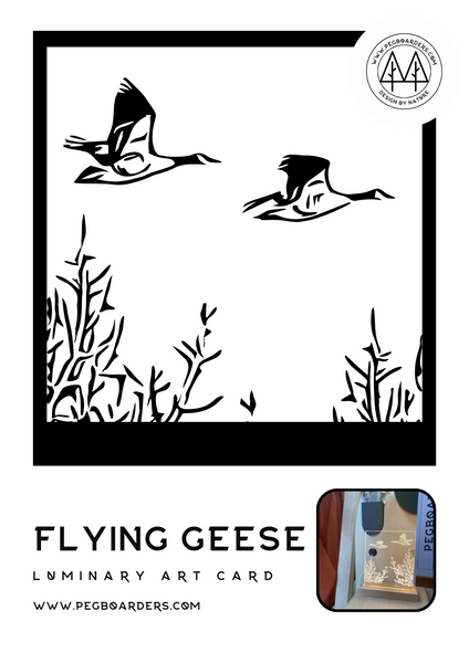 The Flying Geese Luminary Art Card with LED Light Set