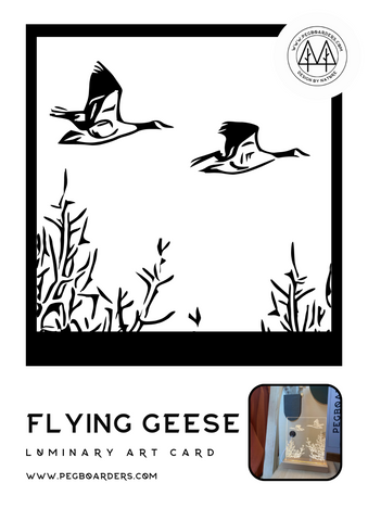 Flying Geese Luminary Art Card