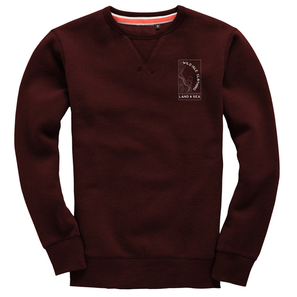 Wild Isle Coastal Crew Sweatshirt - Maroon