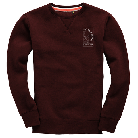 Wild Isle Coastal Crew Sweatshirt - Maroon