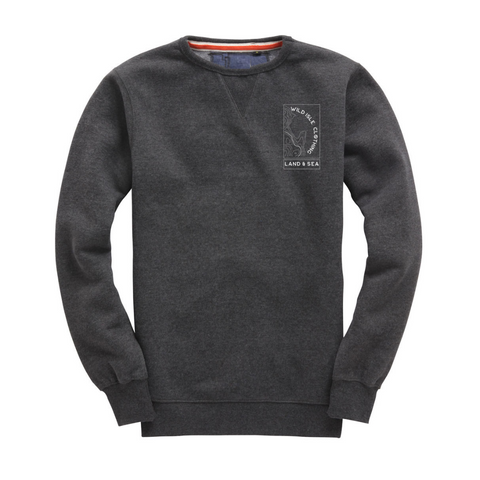 Wild Isle Coastal Crew Sweatshirt - Rock Grey