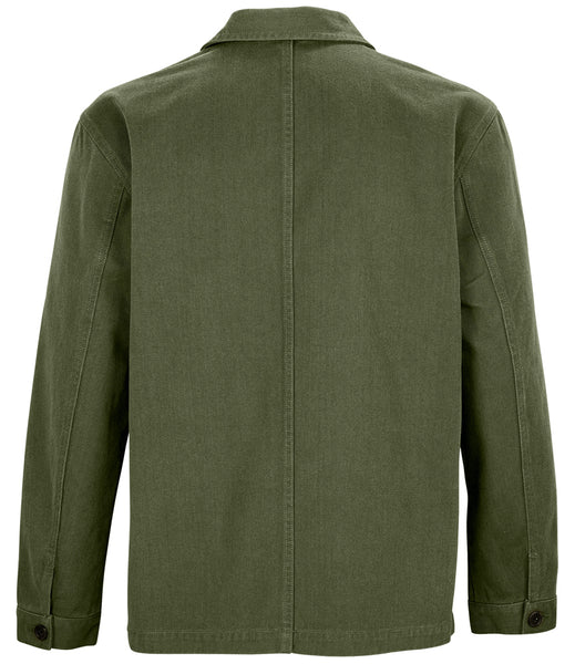 WILD ISLE CROFTERS UTILITY JACKET - MILITARY GREEN