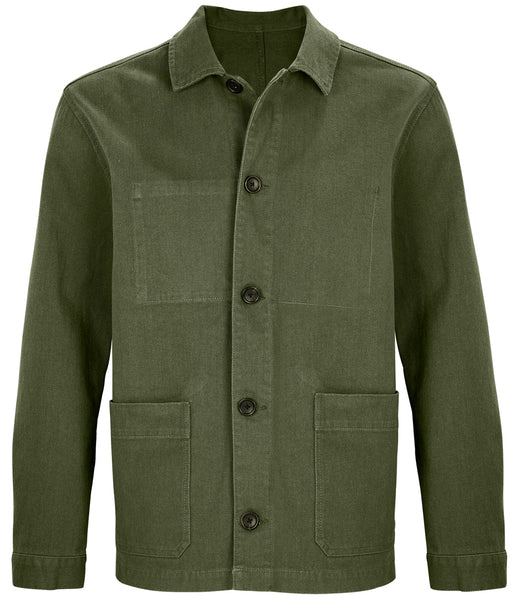 WILD ISLE CROFTERS UTILITY JACKET - MILITARY GREEN