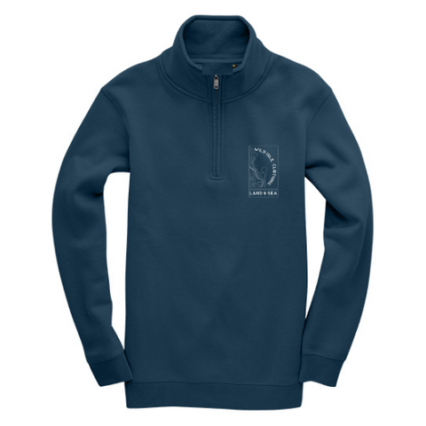 Wild Isle Quarter-Zip Sweatshirt - Deep Sea Blue