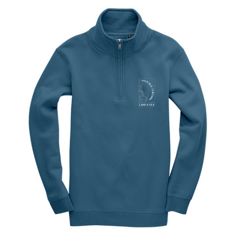 Wild Isle Quarter-Zip Sweatshirt - Sea Blue