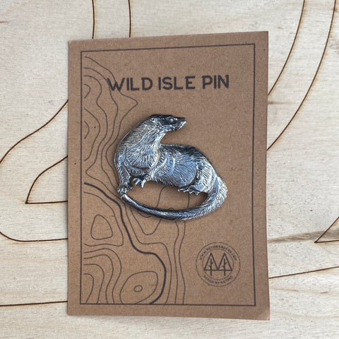 Otter Wild Isle Pin Badge